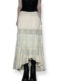 vanilla cream high low maxi skirt (m-l)