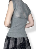 y2k silver knit top (s)