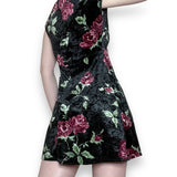 vintage velvet rose babydoll dress (s)