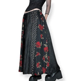 vintage 90s romantic goth silk maxi skirt