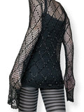 sheer beaded netted top (m)