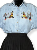 vintage halloween scarecrow cotton denim shirt (m-l)
