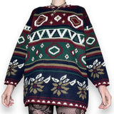 vintage geo floral sweater (os)