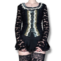 y2k whimsigoth lace top (m-l)