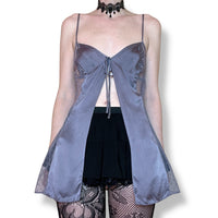 vintage lavender silk babydoll top (s)