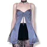vintage lavender silk babydoll top (s)