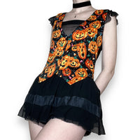 vintage jack-o-lantern vest top (m)