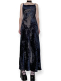 vintage 90s/y2k dark whimsigoth velvet burnout maxi dress (s-m)