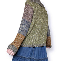 vintage earthy patchwork cardigan (l-xl)