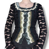 y2k whimsigoth lace top (m-l)