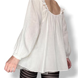 ethereal cotton gauze peasant blouse (s-m)