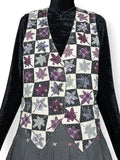 vintage autumn leaf patchwork vest (m)
