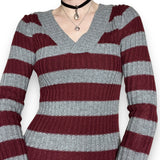 y2k striped micro mini sweater dress / tunic (m-l)