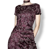 90s berry pie witch velvet maxi dress (l)