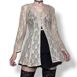 vintage 90s antique lace overlay top (s-m)