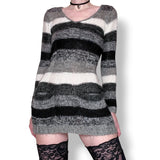 y2k striped micro mini sweater dress / tunic top (s-m)