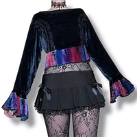 velvet whimsigoth vintage corset laced top (m-l)
