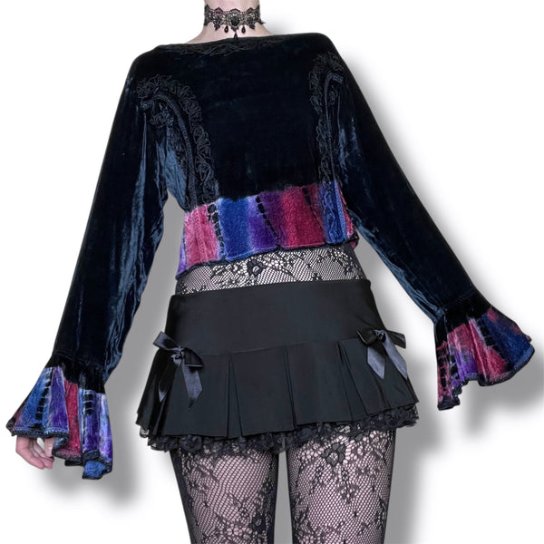 velvet whimsigoth vintage corset laced top (m-l)
