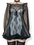 dark fairy mesh lace slip dress (s)