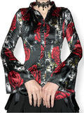 y2k gothic rose satin top (s-m)