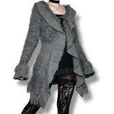 y2k fuzzy knit cardigan (m)