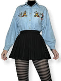 vintage halloween scarecrow cotton denim shirt (m-l)
