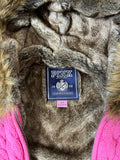 rare y2k vs pink cable knit fur lined hoodie (s)