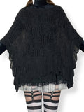 witchy knit ruffle poncho top (m)