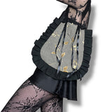 houndstooth rose quilted drawstring tote bag