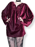 harvest wine velvet babydoll dress / top (os)