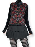 vintage autumn foliage sweater vest (m)