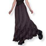 vintage dark whimsigoth lace maxi skirt (m-l)