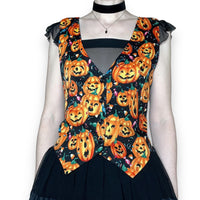 vintage jack-o-lantern vest top (m)