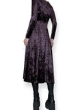 vintage 90s plum velvet witchy tea dress (s)