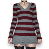 y2k striped micro mini sweater dress / tunic (m-l)