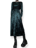 vintage emerald velvet tea dress (s-m)