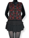 vintage autumn foliage sweater vest (m)
