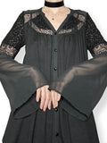 whimsigoth bell sleeve babydoll dress/ top (s-m)
