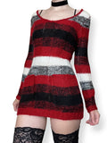 striped knit micro mini sweater dress / tunic top (s-m)