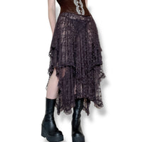cocoa sheer lace midi skirt (s)