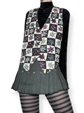 vintage autumn leaf patchwork vest (m)