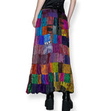 y2k silk patchwork maxi skirt (m)