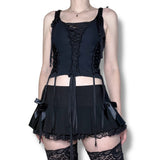 y2k vampy goth corset laced top (xs)
