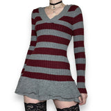 y2k striped micro mini sweater dress / tunic (m-l)