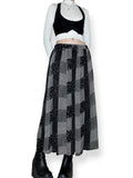 vintage goth patchwork maxi skirt (m-l)
