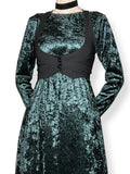 vintage emerald velvet tea dress (s-m)