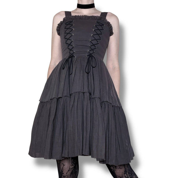 gothic lolita corset laced mini dress (xs-s)