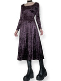 vintage 90s plum velvet witchy tea dress (s)