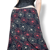 vintage vampy floral midi skirt (l)