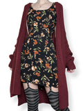vintage autumn floral mini dress (m)